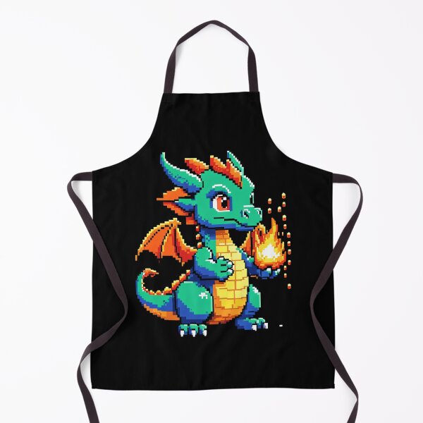 Item preview, pixel art baby dragon breathing fire retro arcade style designed and sold by RAMemory.