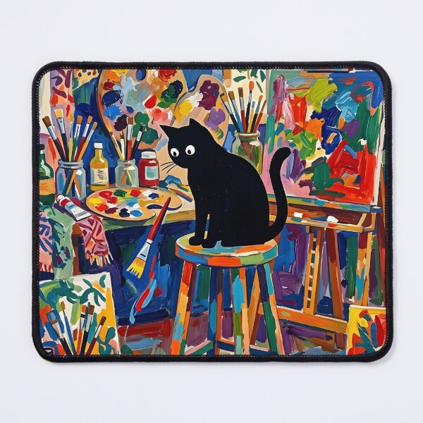 Item preview, Painter Studio & Black Cat Silhouette Matisse Style Art Print designed and sold by DuckOddity.