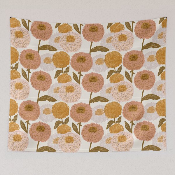 Item preview, Petaled Zinnia Print  - Botanical Garden Pattern - Christmas Gifts For Wife designed and sold by RoyalStarsPatts.