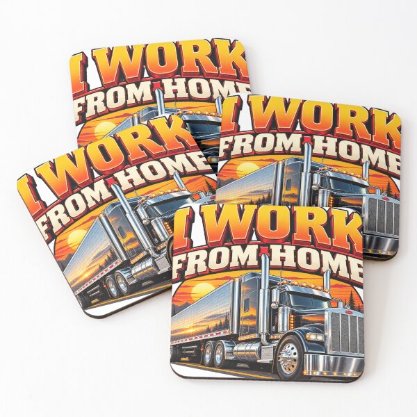 Item preview, Funny Trucker Work From Home Semi Truck Graphic for Drivers  designed and sold by LavIsInTheAir.