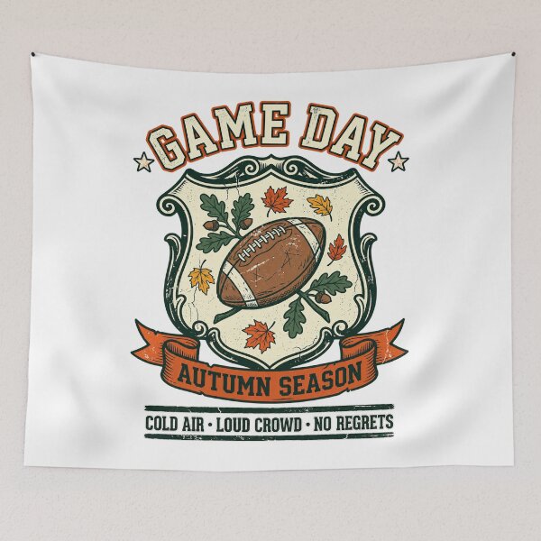 Item preview, Game Day Autumn Vintage Football Varsity Crest designed and sold by The Mellonaire.