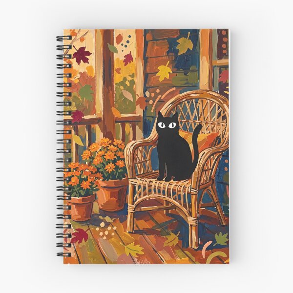 Item preview, Autumn Porch & Black Cat Silhouette Matisse Style Wall Art designed and sold by DuckOddity.