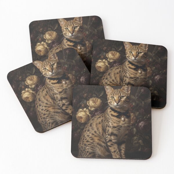 Item preview, Noble Bengal Cat with Pearl Drop Collar designed and sold by Real Beast Art.