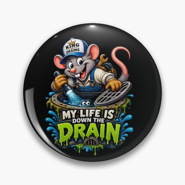 Item preview, My Life Is Down the Drain Funny Drain Cleaner Rat designed and sold by BigfeetLittlepaws.