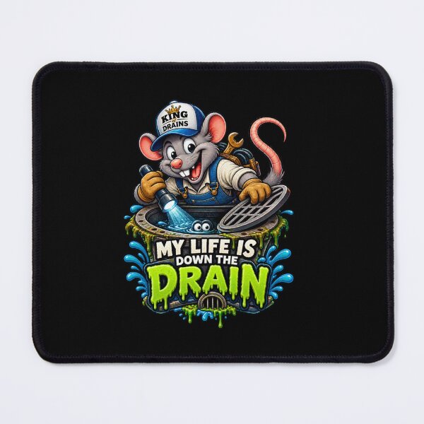 Item preview, My Life Is Down the Drain Funny Drain Cleaner Rat designed and sold by BigfeetLittlepaws.