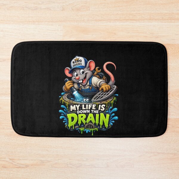 Item preview, My Life Is Down the Drain Funny Drain Cleaner Rat designed and sold by BigfeetLittlepaws.
