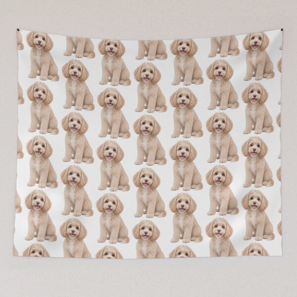Item preview, Cavapoo Cream White Dog designed and sold by BackgroundND.