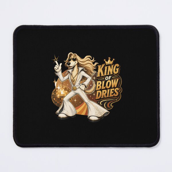 Item preview, King of Blow Dries Funny Afghan Hound Hairdresser designed and sold by BigfeetLittlepaws.