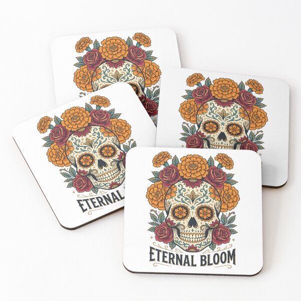Item preview, Floral Sugar Skull Day of the Dead - Colorful Skull - Fiesta Mexican Art designed and sold by VibranPalette.