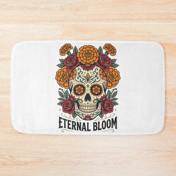 Item preview, Floral Sugar Skull Day of the Dead - Colorful Skull - Fiesta Mexican Art designed and sold by VibranPalette.
