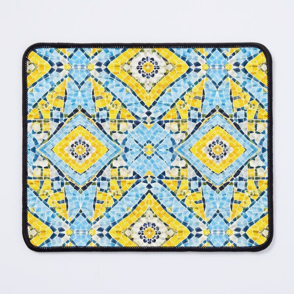 Item preview, Vibrant Yellow and Sky Blue Mosaic Pattern designed and sold by zenjiinspired.