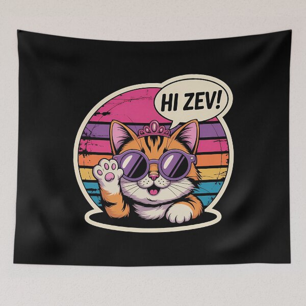 Item preview, Hi Zev Funny Cat Princess Retro Sunset Sunglasses Crown designed and sold by CandidaHinton.