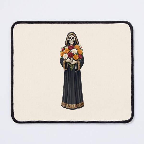 Item preview, Santa Muerte with Marigold and Rose Flowers designed and sold by SweetLilith.