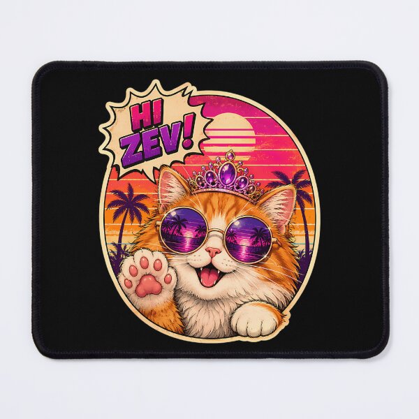 Item preview, Cute Princess Cat Shirt Hi Zev Retro Sunset Sunglasses Crown T-Shirt Cat Mom Gift Graphic Tee designed and sold by CandidaHinton.