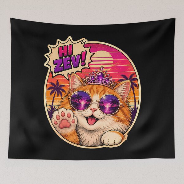 Item preview, Cute Princess Cat Shirt Hi Zev Retro Sunset Sunglasses Crown T-Shirt Cat Mom Gift Graphic Tee designed and sold by CandidaHinton.
