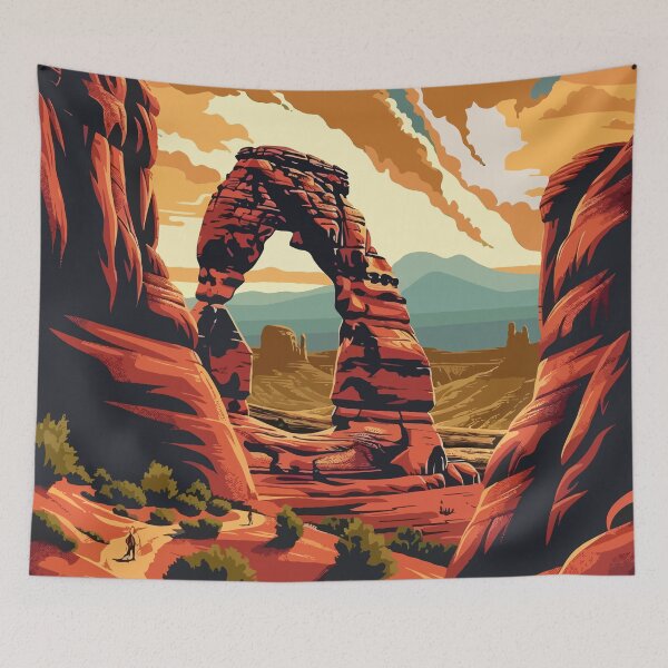 Item preview, Arches National Park Vintage Travel Poster designed and sold by DigiDesigns702.