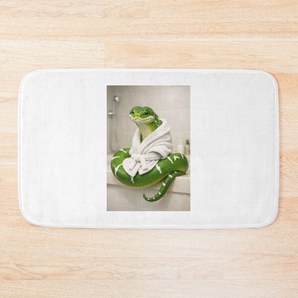 Item preview, Emerald Tree Boa Wearing a Bathrobe designed and sold by Sillytoe.