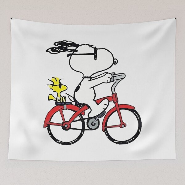 Item preview,  Cool Snoopy And Woodstock Riding Red Bicycle designed and sold by apamictryArt.