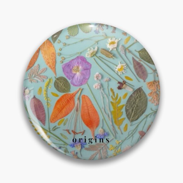 Item preview, Pressed Botanical Herbarium Flatlay - Turquoise & Orange Cottagecore Wildflowers designed and sold by ORIGINS LINES.