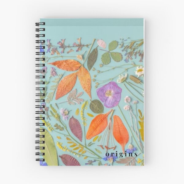 Item preview, Pressed Botanical Herbarium Flatlay - Turquoise & Orange Cottagecore Wildflowers designed and sold by ORIGINS LINES.