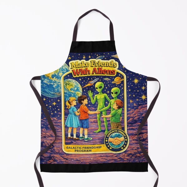 Item preview, Make Friends With Aliens — Retro Galactic Friendship designed and sold by gutfeelgraphic.
