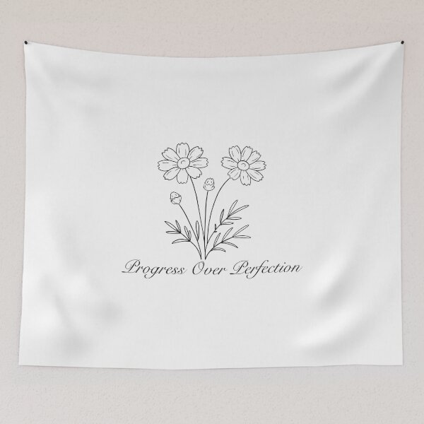 Item preview, Progress Over Perfection Flower Line Art designed and sold by The Soapiest Goat.