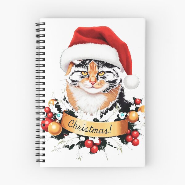 Item preview, Calico Cat Santa Hat Christmas Wreath designed and sold by lht6474.
