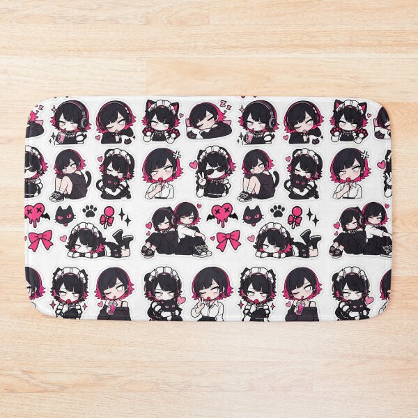Item preview, Gothic Cat Maid Chibi Sticker Collection designed and sold by InspireArtI.