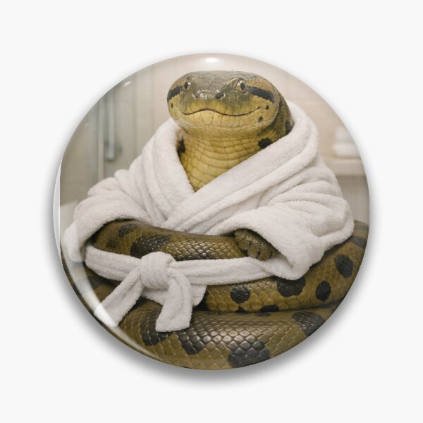 Item preview, Green Anaconda Wearing a Bathrobe designed and sold by Sillytoe.