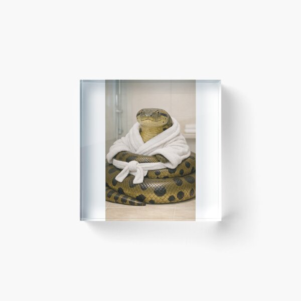 Item preview, Green Anaconda Wearing a Bathrobe designed and sold by Sillytoe.