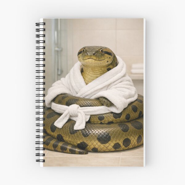 Item preview, Green Anaconda Wearing a Bathrobe designed and sold by Sillytoe.