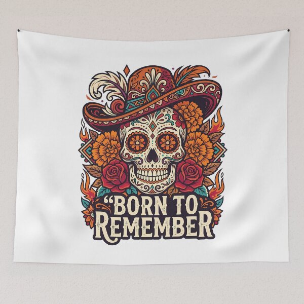 Item preview, Sugar Skull Dia de los Muertos Mexican Folk Art - Vintage Skull - Psychedelic Skull designed and sold by VibranPalette.