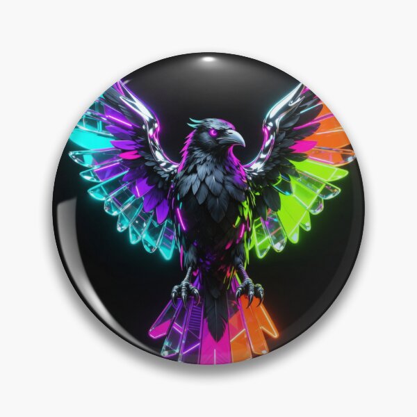 Item preview, Neon Cyber Raven Prism Overdrive 3D Isolated Edition* designed and sold by gutfeelgraphic.