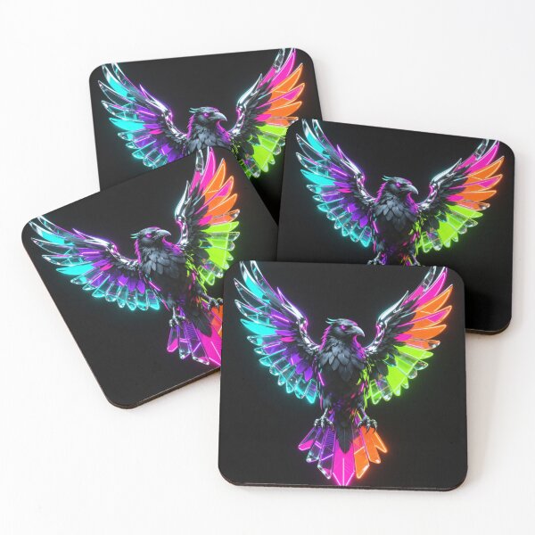 Item preview, Neon Cyber Raven Prism Overdrive 3D Isolated Edition* designed and sold by gutfeelgraphic.
