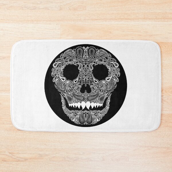 Item preview, Paisley Skull white on black designed and sold by Angry Critters.