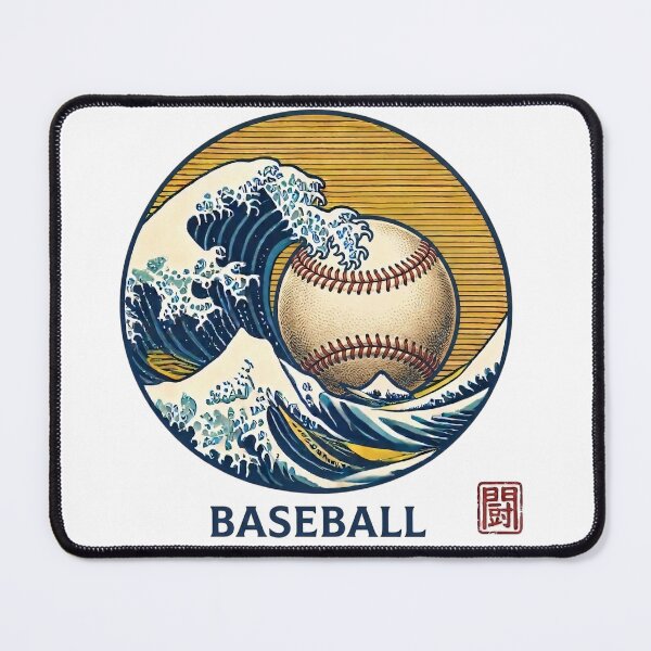 Item preview, The Great Wave Baseball Japanese Ukiyo-e Style Vintage Emblem Art Gift designed and sold by SakuraJapanArt.
