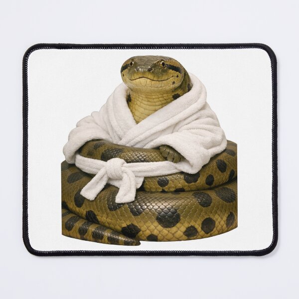 Item preview, Cozy Green Anaconda in a Bathrobe designed and sold by Sillytoe.