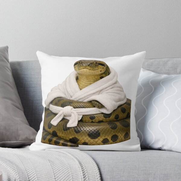 Item preview, Cozy Green Anaconda in a Bathrobe designed and sold by Sillytoe.