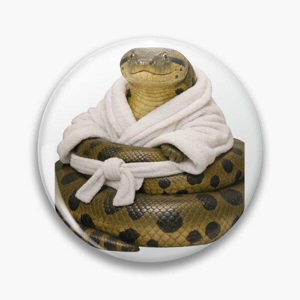 Item preview, Cozy Green Anaconda in a Bathrobe designed and sold by Sillytoe.