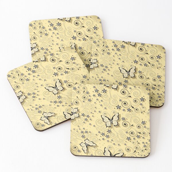 Item preview, Lemon yellow butterflies pattern. designed and sold by Bluepanda21.