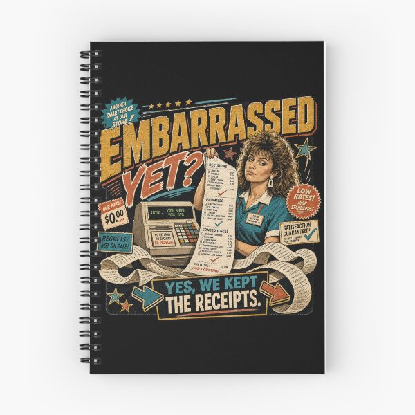 Item preview, Embarrassed Yet? Yes We Kept the Receipts – Sarcastic Satire designed and sold by The People’s Punchline.