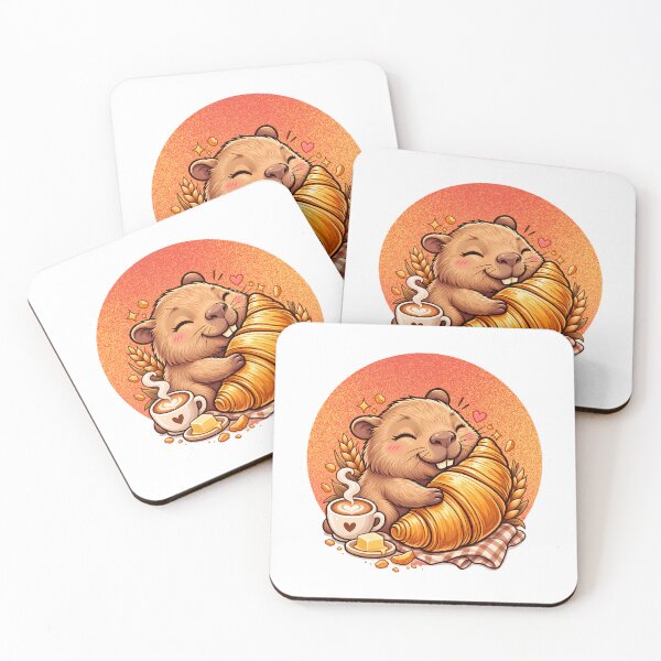 Item preview, Cute Hamster Croissant Coffee designed and sold by yuki-hana.