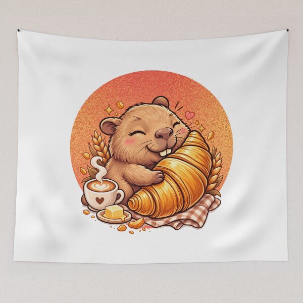 Item preview, Cute Hamster Croissant Coffee designed and sold by yuki-hana.