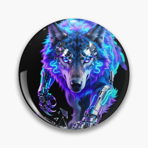 Item preview, Neon Cyber Wolf Rising Beyond All Human Limits designed and sold by gutfeelgraphic.