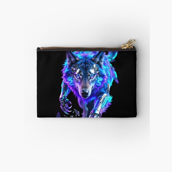 Item preview, Neon Cyber Wolf Rising Beyond All Human Limits designed and sold by gutfeelgraphic.