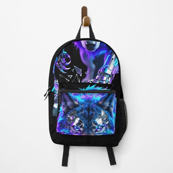 Item preview, Neon Cyber Wolf Rising Beyond All Human Limits designed and sold by gutfeelgraphic.