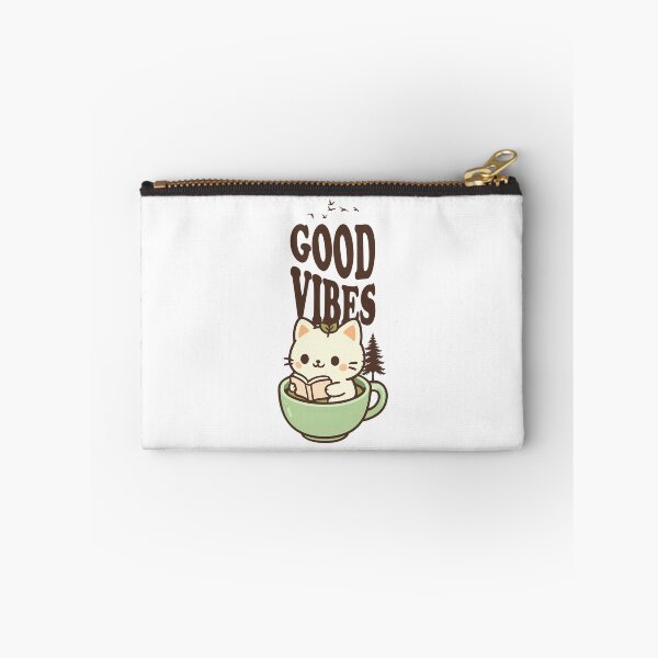 Item preview, Good Vibes Cat Reading in Tea Cup designed and sold by yuki-hana.