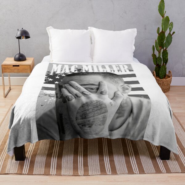 Item preview, Mac Miller Faces Black and White Abstract Portrait designed and sold by asbackiyowo.