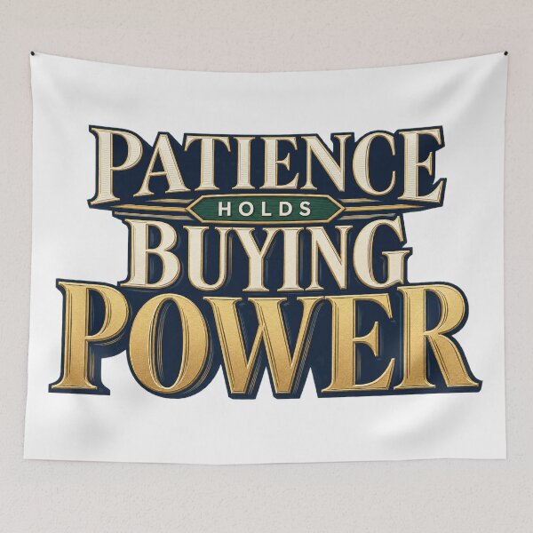 Item preview, Patience Holds Buying Power – Trading Mindset designed and sold by VolatilityEdge.