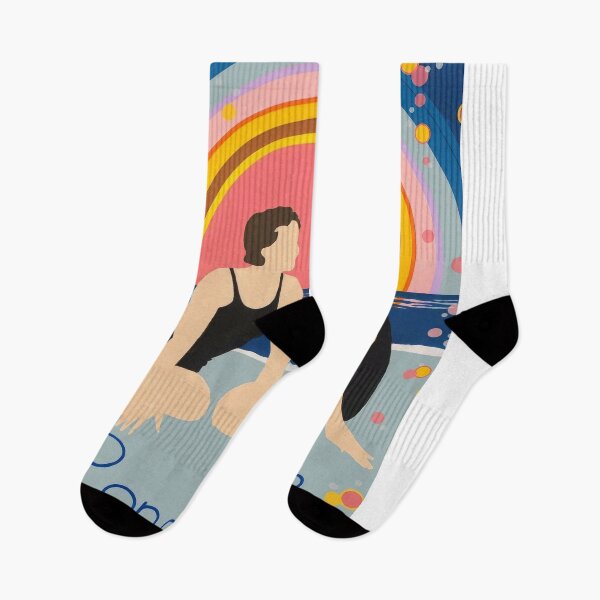Item preview, Lonesome Love – Retro Rainbow Couple at the Beach designed and sold by halah bue.
